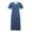 Blue, variant on Womens Summer Wrap V Neck Casual Dresses Floral Short Sleeve A-Line Midi Sundress
