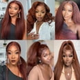 thumbnail image 2 of Hair Bundles Hiaplame Yaki, liso, 30 cm, 35 cm, 40 cm, rojo cobrizo, 2 of 9