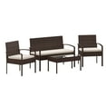thumbnail image 2 of BizChair Series 4 Piece Brown Patio Set with Steel Frame and Beige Cushions, 2 of 13