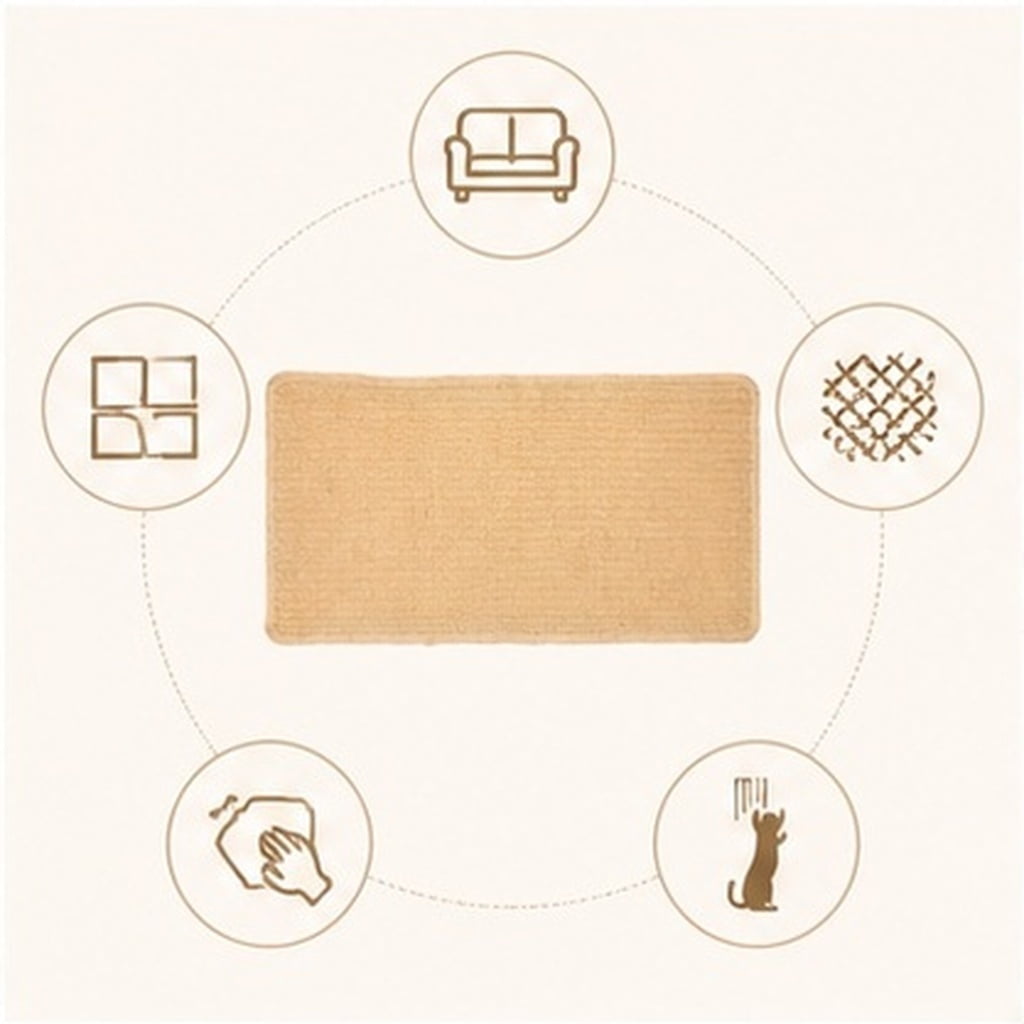 BALAHAPY Wall Cat Scratching Board Sisal Mat Vertical Scratcher for Indoor Cat Behavior Support