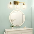 thumbnail image 2 of Costway 3-Light Wall Sconce Modern Bathroom Vanity Light Fixtures with Clear Glass Shade, 2 of 11