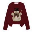 thumbnail image 2 of Chandails Grande Taille pour Femmes 2025 Imprimé Graphique Tendance Manches Longues Col Rond Tricot Automne Décontracté Coupe Ample, 2 of 4