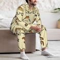 thumbnail image 7 of Salouo Cartoon Dinosaurs Print Button-Front Long Sleeve Pajama Set for Men, Soft 2Pjs Men's Long Sleeve Sleepwear-Large, 7 of 7