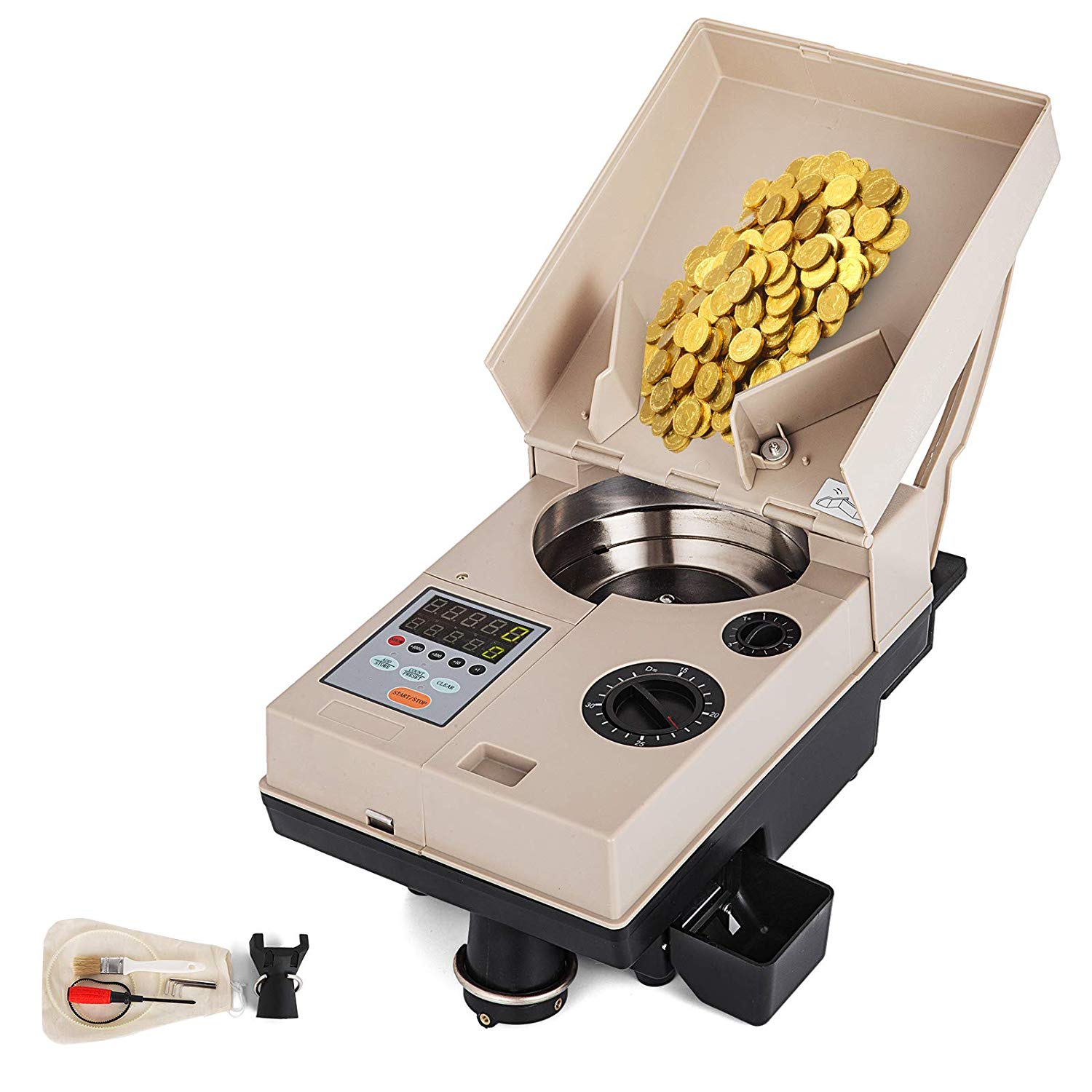 VEVOR Counter Sorter 1500 Coins/Min Coin Counter LED Digital Display