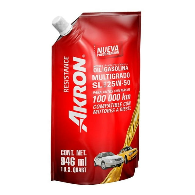 Aceite para Automóvil Akron Multigrado SL SAE 25W-50 en Bolsa de 946 ml