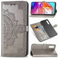 thumbnail image 3 of Dteck Magnetic Shock-Proof Premium PU leather wallet Case with Kickstand and Flip Cover For Samsung Galaxy A70, Gray, 3 of 3