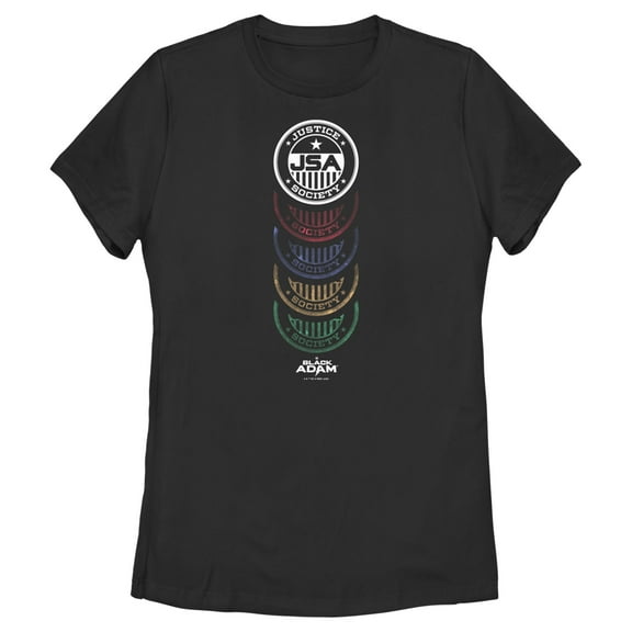 Women's Black Adam JSA Badge  Graphic Tee Black Medium