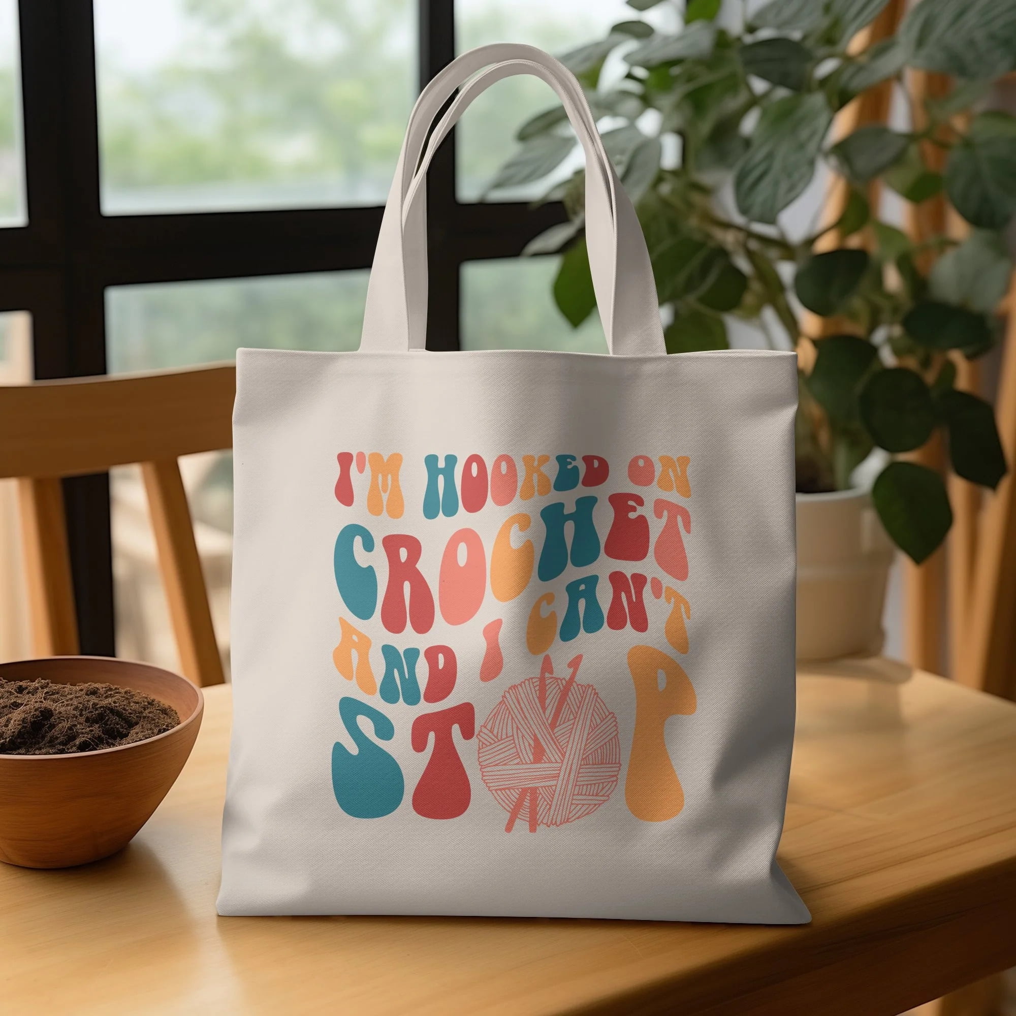 Crocheter Gift, Crocheting Yarn Tote Bag, Project Bag, Gift for Crocheter, Hobby Craft Bag