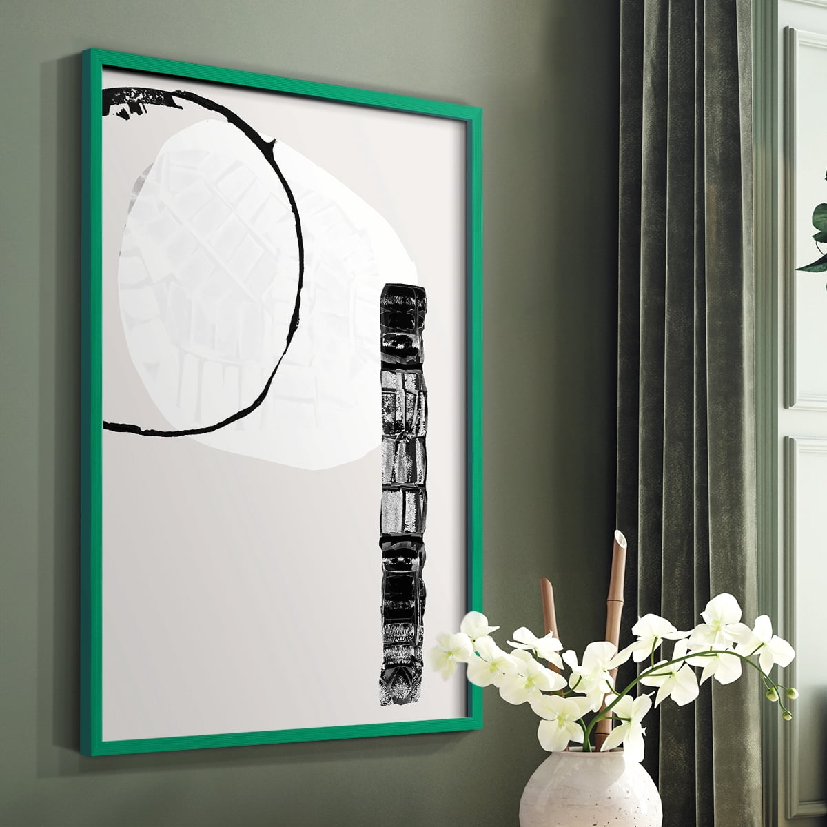 Zen Shapes II Framed Print - Solid Wood in Single Picture Frame Solid Wood 2 Framed Print