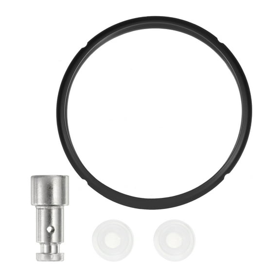 Uxcell Pressure Cooker Sealing Ring Silicone Gasket Float Valve Floater Kit for 5/6QT Pressure Pot, 1Set Black