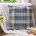 thumbnail image 3 of Pillow Covers 18x18 Set of 2, Blue Beige Buffalo Plaid Throw Pillow Covers Decorative Couch Cushion Cover, White Farmhouse Modern Striped Microfiber Soft Pillowcases for Bedroom Living Room Sofa, 3 of 9