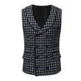 thumbnail image 6 of XMMSWDLA Deals Clearance Mens Plus Top Four Seasons Casual Suit Vest, 6 of 8