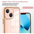 thumbnail image 3 of Compatible iPhone 13 6.1" 2021 Pink Case, Luxury Plating Love Heart Women's Soft TPU Shockproof Camera Case for iPhone 13 case, 3 of 6