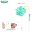 thumbnail image 3 of Uxcell 48-Pack Insignias de Flor para Hombres, Pin de Rosa de Hoja Dorada para Boutonnieres de Novio para Boda/Baile/Fiesta [Verde Claro], 3 of 7