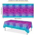 thumbnail image 4 of 3 Pack Mermaid Scales Tablecloth 87x51 in, Mermaid Party Plastic Table Cover for Birthday Under The Sea Princess Mermaid Party Supplies Decor, 4 of 7