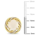 thumbnail image 2 of Everly Women's Opal and Topaz Yellow Gold Plated Earrings, 2 of 6