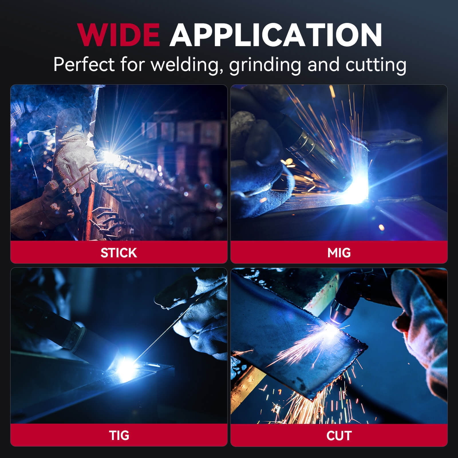 ARCCAPTAIN Auto-Darkening Welding Helmet with True-Color Wide Lens, LED Headlamp, Dual Solar & Battery Power, MIG/TIG/Stick Welding, Comfortable