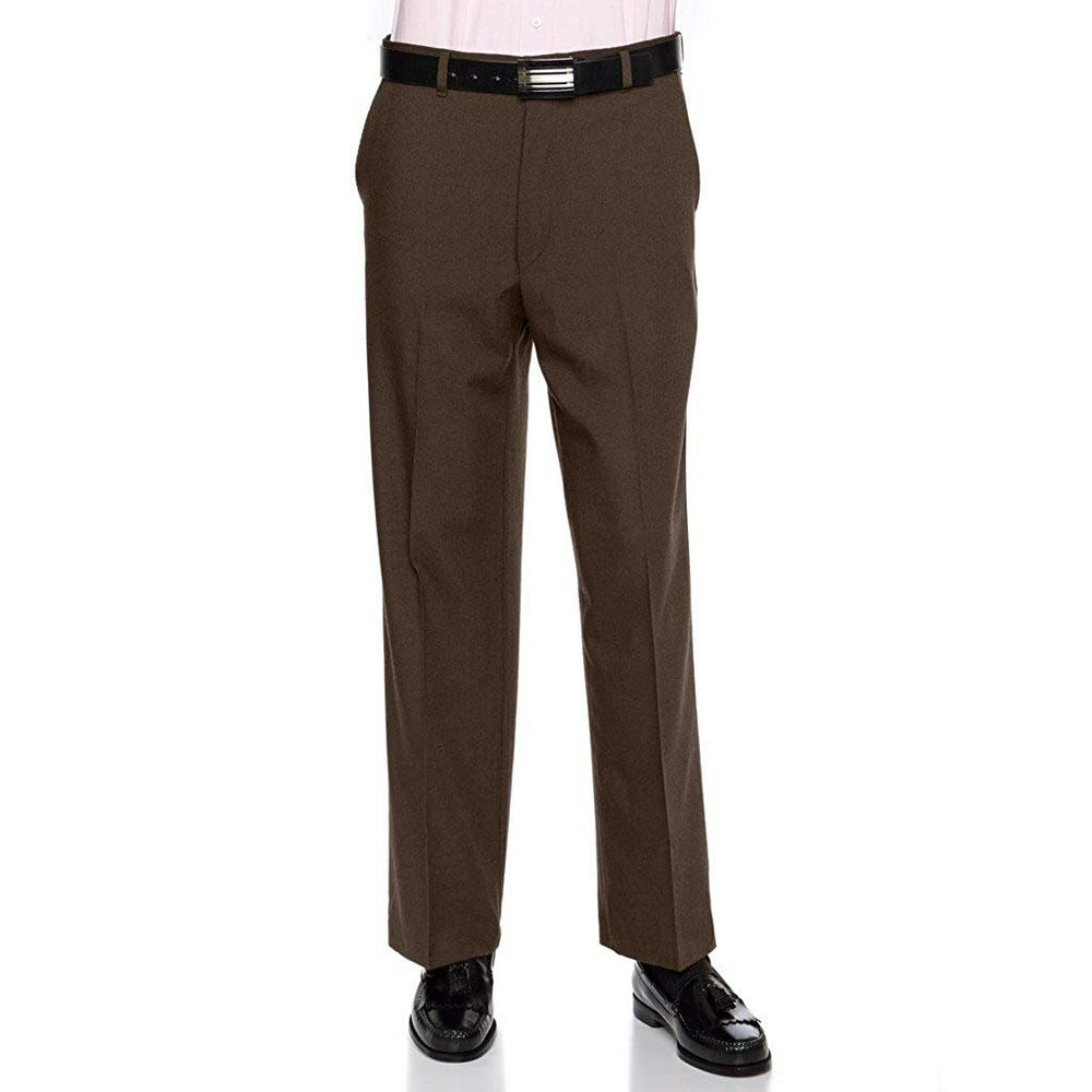 RGM RGM Mens Flat Front Dress Pants Wool Blend Long Formal Pants for