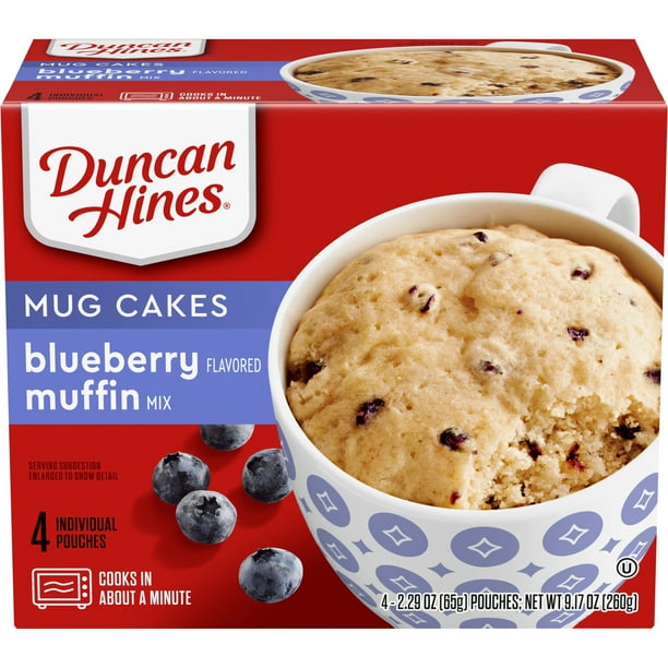 Duncan Hines Mug Cakes Blueberry Flavored Muffin Mix 4 2.29 OZ