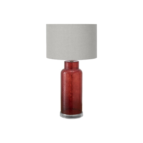 Lighting - 28"h - Table Lamp - Red Glass - gray Shade - Contemporary - Modern