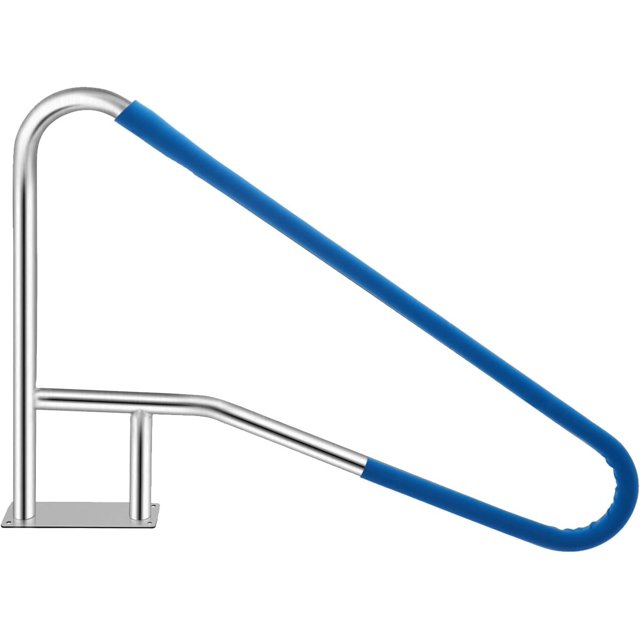 Historyli Barandilla para piscina de 55" x 32" de acero inoxidable 304 con cubierta antideslizante de nailon azul para piscinas enterradas, color azul.