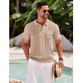 thumbnail image 2 of COOFANDY Men's Knit Polo Shirts Short Sleeve Vintage Polo Shirt Textured Polo T Shirt Classic Golf Shirt, 2 of 6
