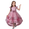 thumbnail image 4 of HBFAGFB Robe Formelle Filles Mode Sans Manches Ourlet Irrégulier Robes de Mariage Jupe Élégante Rose Taille 120, 4 of 6