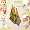 thumbnail image 2 of Coolnut 3 PCS Modern Sunflwoer Floral Pattern Baby Muslin Washcloths, Flower Leaves Face Towel Burp Cloths Ultra Soft Absorbent Cotton Bath Wipes Towels for Newborn Boys Girls, 2 of 6