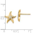 thumbnail image 4 of 14K Yellow & Rhodium W/Rhodium Starfish Post Earrings (Width 11.9) (Length 11.9) - Jbsp, 4 of 5