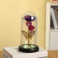 thumbnail image 6 of Valentines Day Rose Glass Flowers Gifts for Her, Galaxy Light Up Rose in A Glass Dome, Valentines Day Gifts for Mom Wife, Valentine Birthday Gifts for Women,Purple Butterfly Home Decor, 6 of 7
