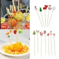 thumbnail image 6 of Cocktail Picks Long Toothpicks Household Fruit Picks with Festive Christmas Designs for Fruit Platters Desserts Appetizers Perfect for Holiday Parties, Christmas Dinner, 6 of 8