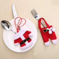 thumbnail image 2 of Decoraciones navideñas Decoraciones de mesa 6 piezas Fundas para cuchillos y tenedores navideños Pantalones de muñeco de nieve navideños rojos Cena de fiesta navideña Decoraciones novedosas Ideal para, 2 of 2