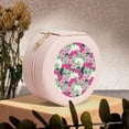 thumbnail image 6 of Yiaed Orchids Flowers Print Travel Jewelry Case Bridesmaid Gift Boxes Jewelry Travel Organizer Small Round Jewelry Box Mini Storage-Pink, 6 of 7
