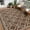 Peony brown/coffee, variant on 8x10 Outdoor Rug Waterproof,Foldable Plastic Straw Area Rug,Reversible Mat for RV,Balcony,Deck,Picnic,Beach