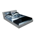thumbnail image 2 of Ambesonne Landscape Fitted Sheet & Pillow Sham Set, Lake Hill in America, Full, Grey, 2 of 2