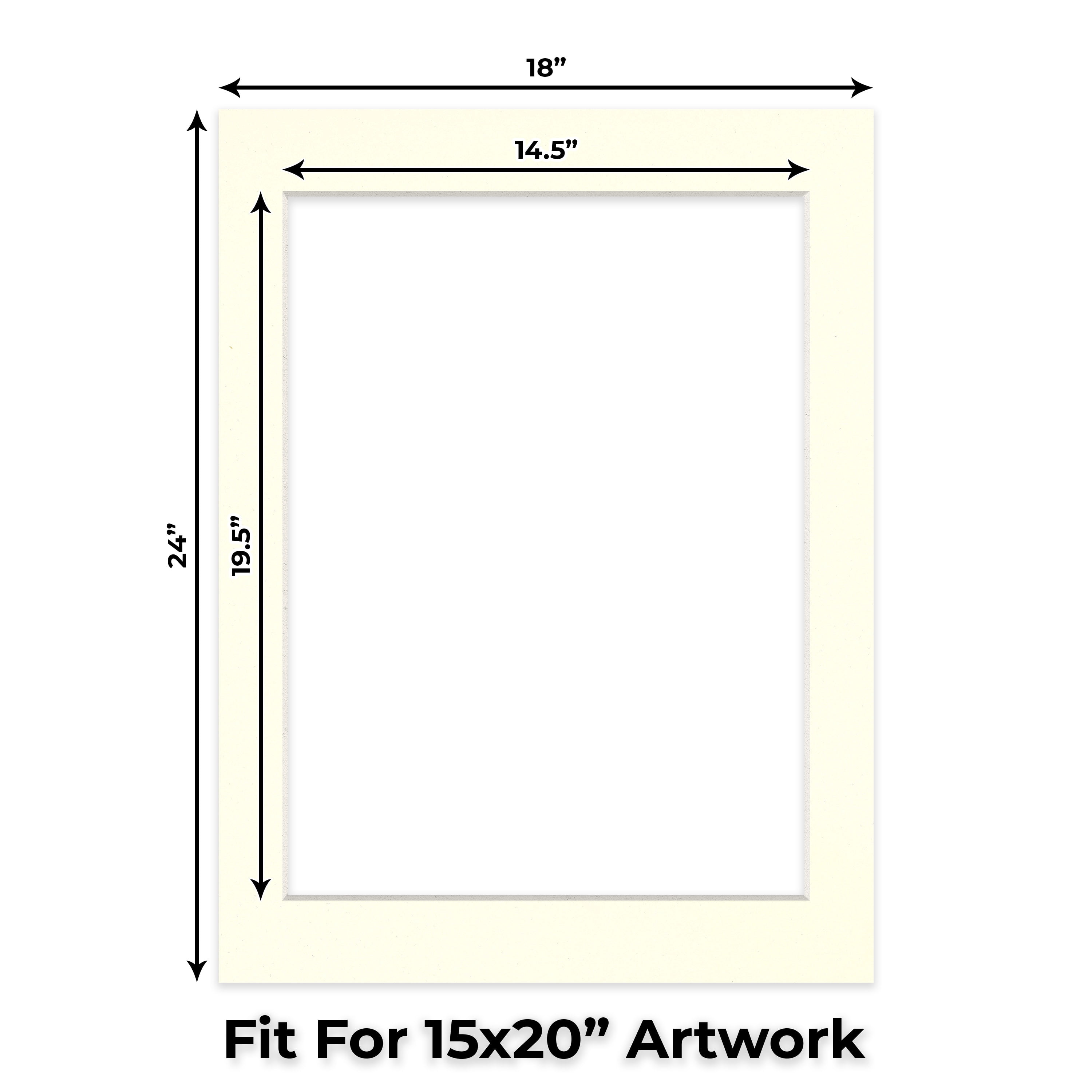 Cream Linen Picture Frame Mat for 18x24 Frames - Fits 15x20 Photos - 25 Mats
