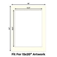 thumbnail image 2 of Cream Linen Picture Frame Mat for 18x24 Frames - Fits 15x20 Photos - 10 Mats, 2 of 7
