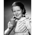 thumbnail image 2 of Portrait of a girl holding a glass of chocolate milk Poster Print (18 x 24), 2 of 4