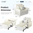 thumbnail image 2 of YODOLLA 3-in-1 Futon Convertible Sleeper Sofa Bed Chair for Living Room,Pull Out Couch in White, 2 of 7