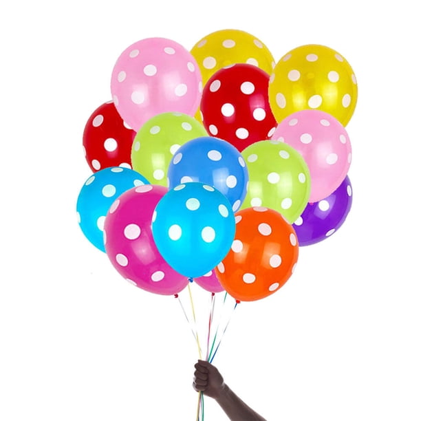 KAKOWELY 50 globos inflables de 12 pulgadas con lunares, ideales para decorar bodas, cumpleaños y fiestas (color aleatorio).