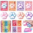 thumbnail image 1 of Set Fidget Toys MozKiz, 28 paquetes, bolas antiestrés con forma de pata de gato, blandas, 1 of 7