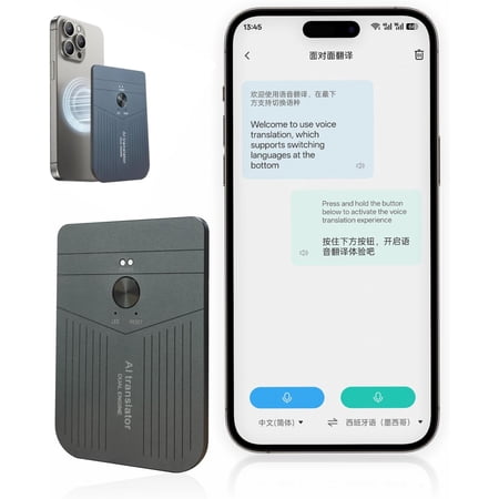 AI Language Translator Device, 138+ Languages Supported, Magnetic Design,Easy to Carry, Portable Two-Way Real-Time Language Translator/Photo/AI Translator Devicefor Travel Business Learning