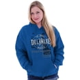 thumbnail image 4 of Delaware Lighthouse Cool DE Map Shape Unisex Plus Fleece Graphic Hoodie Brisco Brands 2X, 4 of 5