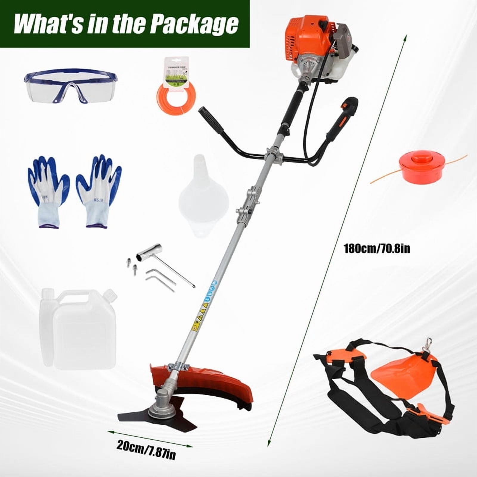 Seipouy 52cc Weed Eater Gas Powered, 2 in 1 Gas String Trimmer, Weed Wacker, Heavy Duty Weed Wacker, Upgraded 2200w/8500rpm Engine Brush Cutter, 3 Days Delivery from USA