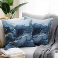thumbnail image 2 of Abstract Art Outdoor Pillow Covers Pack of 2 Blue Grey Gradient Marble Texture Waterproof Throw Pillow Covers Decorative Cushion Cases for Patio Garden Tent Balcony Couch 16x16 inch, 2 of 8