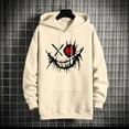 thumbnail image 4 of Aobny Beige Men Hoodie Lightweight Graphic Streetwear Anime Pullover Hooded Under Shirts for Men,S, 4 of 5