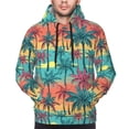 thumbnail image 2 of Bingfone Hawaii Palms Men's Drawstring Hoodie Long Sleeve Pocket Sweatshirts-X-Large, 2 of 6