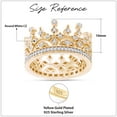 thumbnail image 2 of AFFY Royal Style Round Shape White Cubic Zirconia Crown Ring In 14K Yellow Gold Over Sterling Silver, 2 of 3