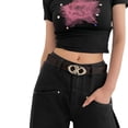 thumbnail image 4 of IQOGKRN Women's British Style Star Buckle Belt Fashionable Faux Leather Waist Strap for Jeans & Dresses Coffee One Size, 4 of 5