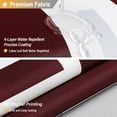 thumbnail image 6 of Burgundy Fabric Shower Curtain, Geometric Cloth Shower Curtain Set with 12 Plastic Hooks, Water Repellent, Machine Washable, Hotel Modern Decorative Polyester Shower Curtains for Bathroom, 72x72, 6 of 6